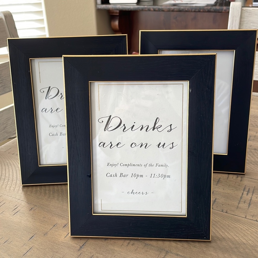 5x7 Modern Black Gold Picture Frame